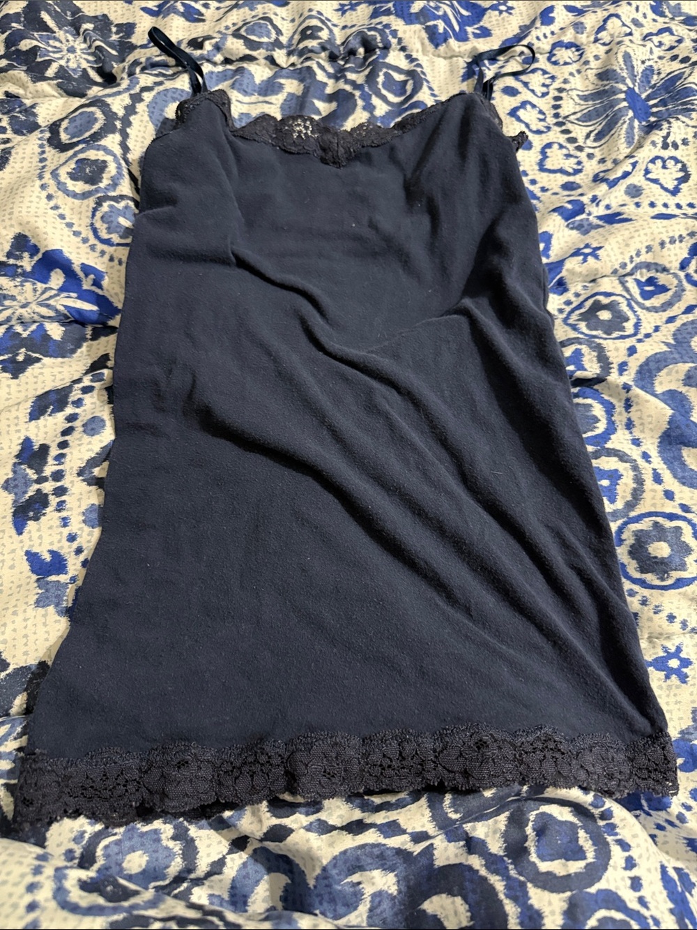Navy Lace-Trim Cami